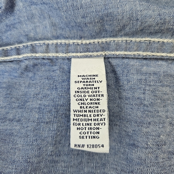 Bonobos Men's Cotton Chambray Short Sleeve Standard Fit Button Down Shirt M - Picture 5 of 8